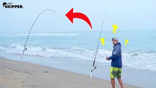 HUGE Fish Steals Fishing Rod! California Beach Fishing (First time EVER)