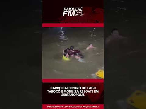 Carro cai dentro do Lago Tabocó e mobiliza resgate em Sertanópolis