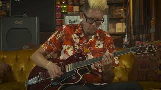 Video thumbnail for Snacks 144: Gretsch G6120T Limited Edition '59 Nashville Single Cut, Ebony, Dark Cherry Stain by Russo Music