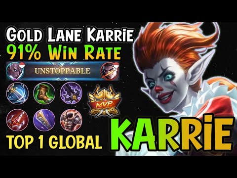 Karrie Best Build And Emblem 2022!! 91% Win Rate Karrie Top 1 Global - Mobile Legends