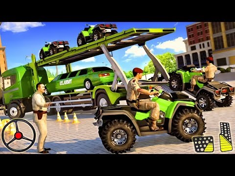 US Army Quad Bike Limo Car Transporter Truck - Parking Simulator | Android Gameplay