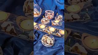 Vánoční skleněný svícen ZÁVĚSNÁ KOULE ČERVENÁ HŮRKA 11 cm, 1 ks