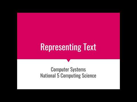 National 5 Computer Systems Lesson 4 - ASCII