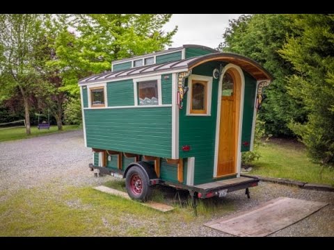 Man’s Handmade Gypsy Wagon Micro Cabin