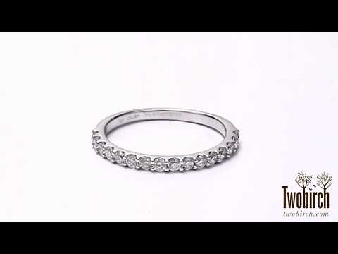 0.48 Carat Double Shared Prong Wedding Band - TwoBirch - TB-WR-0339-WG-H