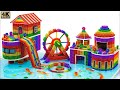 DIY How To Build Slide House WaterWheel Swimming Pool For Goldfish From Magnetic Balls Satisfying