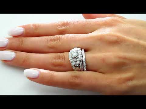2.35 CT SI1 F ROUND DIAMOND ENGAGEMENT WEDDING RING BRIDAL SET 14K WHITE GOLD