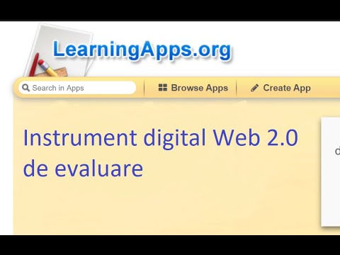 Instrument digital WEB. 2.0 de evaluare, Learningapps. Aplicație ce nu necesită cont de la elev.
