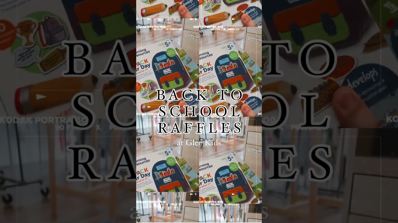 Back to School time at Glee Kids means RAFFLES and FREE GIFTS with purchase August 20-25, 2024!!
