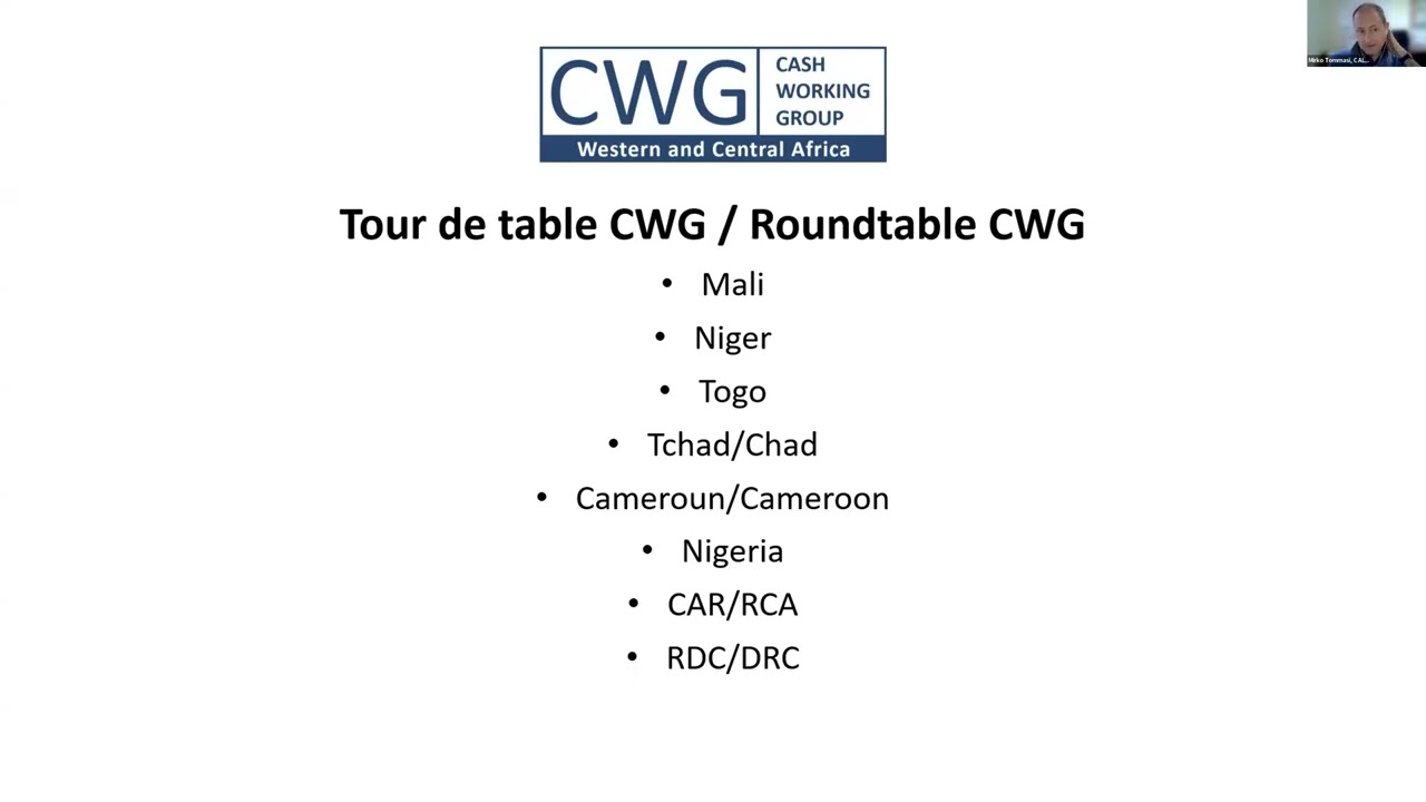 Cash Working Group (CWG) – Afrique de l’Ouest et du Centre | Réunion – Décembre 2025