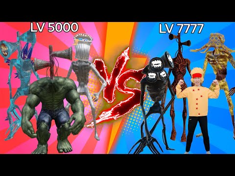 Team Siren Head vs Siren Head level up boss vs Human Hulk #9