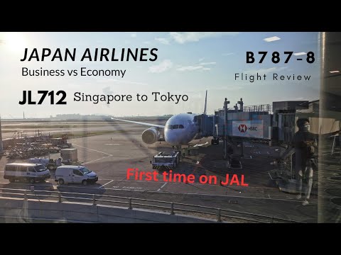 Japan Airlines em 2 classes | Executiva vs Econômica | JL712 | Singapura para Tóquio