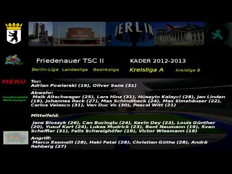 Friedenauer TSC II Kader 2012-2013 Kreisliga A 2.Abteilung