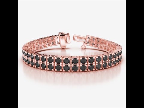 Atyaza Inc Rose Gold Black Diamond Bracelet ATZBR-0757