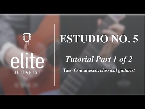 Learn to play Study 5 by Fernando Sor - EliteGuitarist.com Classical Guitar Tutorial Part 1/4