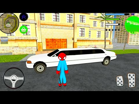 Policeman Stickman Simulator #6 - Spider Cop Drives Limousine - Android Gameplay