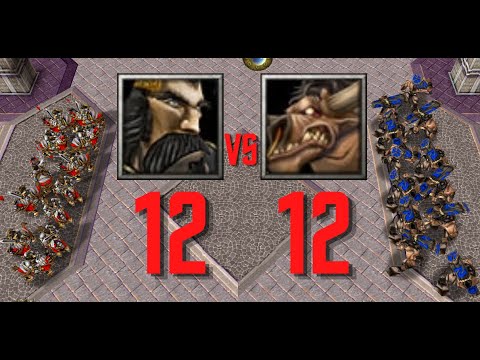 12 Knight VS 12 Tauren - Warcraft III Frozen Throne Unit Battle