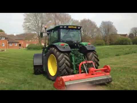 Mowing the old cricket pitch at Compton UK