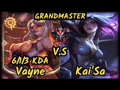 Hi Im Gosu (VAYNE) vs KAI'SA - 6/1/3 KDA BOTTOM ADC GAMEPLAY - NA Ranked GRANDMASTER