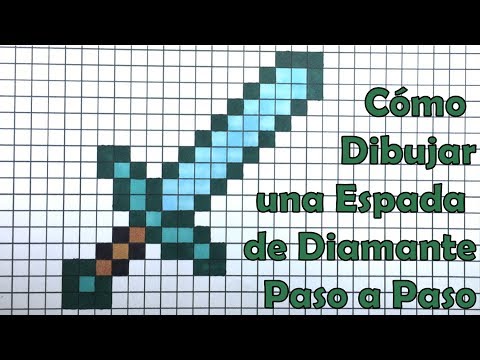 Cómo Dibujar una Espada de Diamante de Minecraft! TUTORIAL PASO A PASO