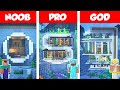 Minecraft NOOB vs PRO vs GOD: UNDERWATER MODERN HOUSE BUILD CHALLENGE in Minecraft / Animation