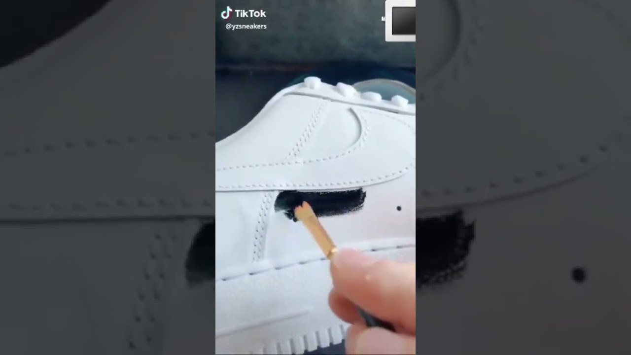 black and white Nike Air Force 1 Sneaker Custom design #Nike#AF1#Sneaker#Custom#design#shorts_video