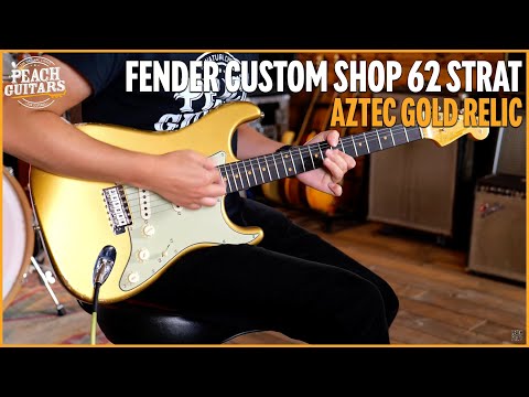 Immagine Fender Custom Shop Late 62 Strat - Relic Aged Aztec Gold - 13