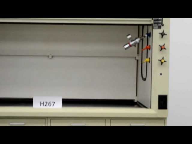 6′ Hamilton Safeaire Used Lab Fume Hood with Epoxy Surface Tops and Base Cabinets