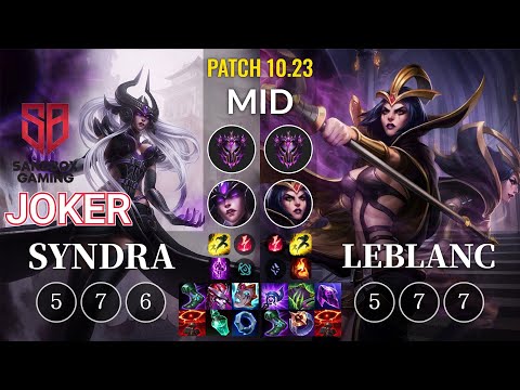 SB joker Syndra vs LeBlanc Mid - KR Patch 10.23