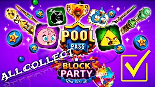 8Ball Pool x Angry Birds Season🤓 || Free Vs Premium Pool Pass Collect✅ || Block Party Win Streak😱 