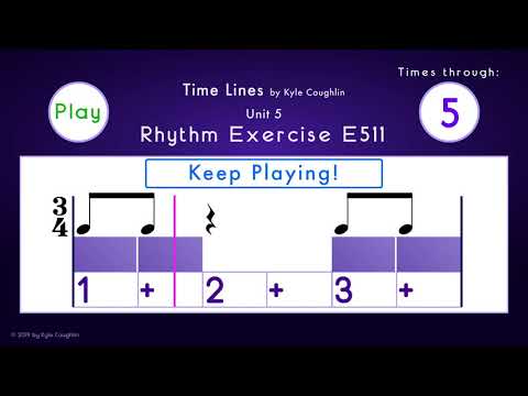 How to Play Eighth Notes in 3/4 - Exercise E511 Time Lines