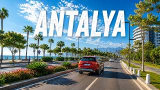 Antalya Türkiye'de Sürüş 🇹🇷 Akdeniz Kıyısı ve Tarihi Eski Kent Boyunca