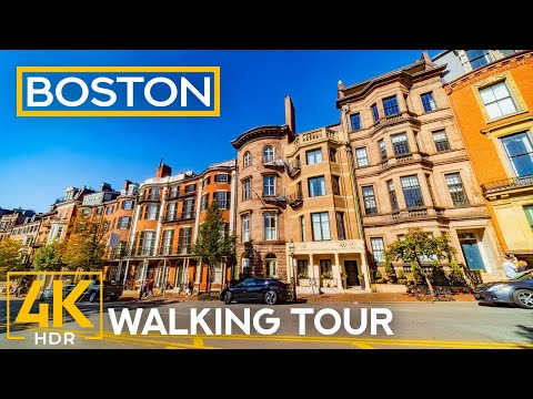 Boston 4K HDR Walking Tour | Modern & Historic Streets with Real Sounds & Big City Ambience