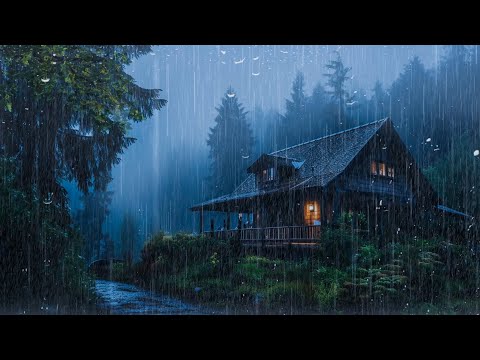 Rain On An Ancient Roof For Sleeping - Deep Sleep With Heavy Rain & Thunder Sound At Night, Relax