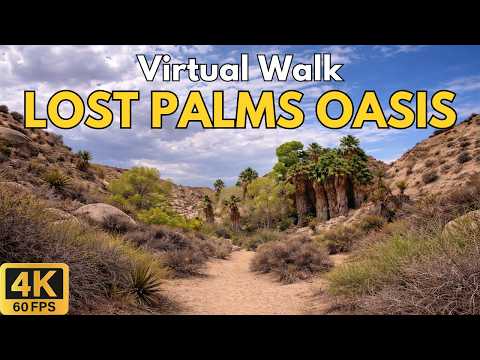 4K Treadmill Virtual Walk – Lost Palms Oasis Trail at Joshua Tree | 44-Min Scenic POV Walk
