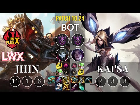 FPX Lwx Jhin vs Kai'Sa Bot - KR Patch 10.24