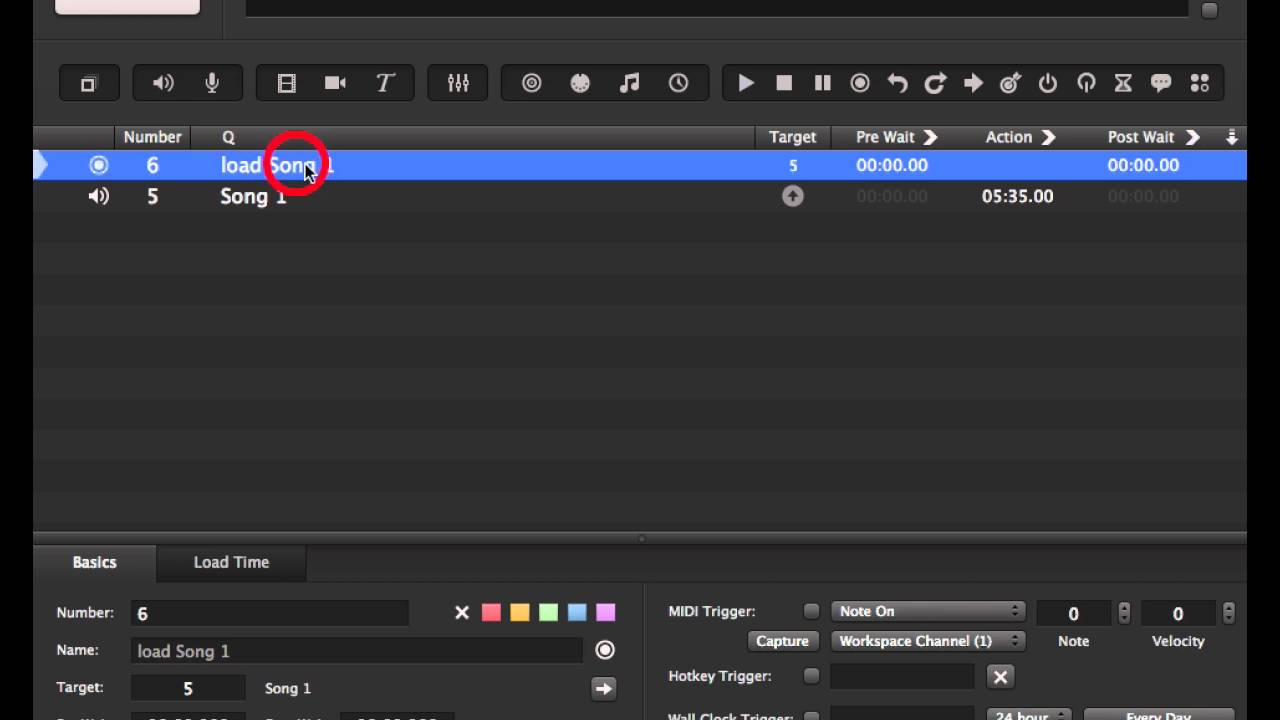 16  Qlab3   Pre loading a Cue