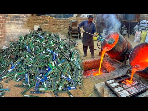 Incredible Process of 24k Pure Gold Extraction From Old PC RAM | How to Make Gold Into RAM