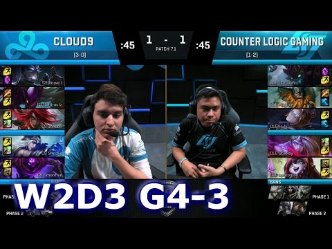 Cloud 9 vs CLG Game 3 | S7 NA LCS Spring 2017 Week 2 Day 3 | C9 vs CLG G3 W2D3
