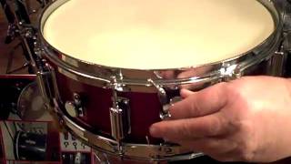 Video thumbnail for Rogers Powertone Red Sparkle Snare by oldbandguy