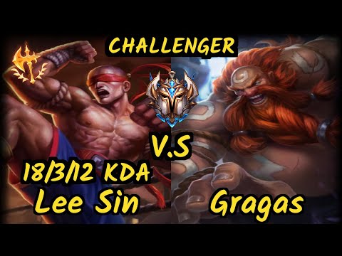 Tarzan (LEE SIN) vs GRAGAS - 18/3/12 KDA JUNGLE CHALLENGER GAMEPLAY - KR