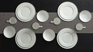 Mikasa Trellis 16 Piece Dinnerware Set, Service for 4, White   Everything Else