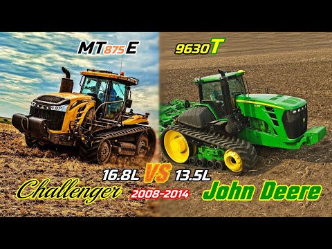Challenger MT875E VS John Deere 9630T Size/Power/Performance Comparison (Challenger VS Challenger)