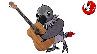 Говорящий попугай Олаф поет старые хиты под гитару