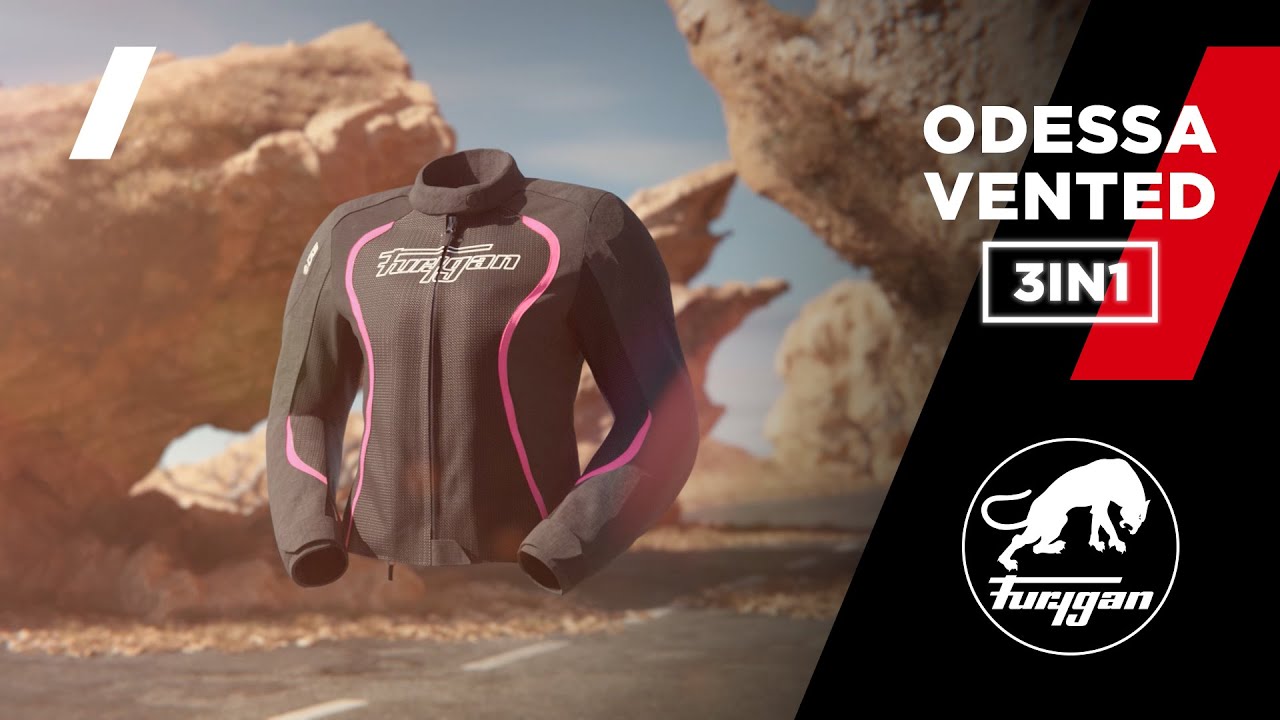 Furygan Ladies Odessa Vented 3in1 Textile Jacket - Pearl / Black Video