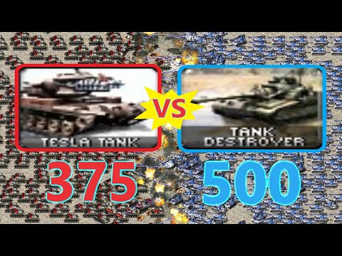 Tesla Tank vs Tank Destroyer - Same Cost - Red Alert 2