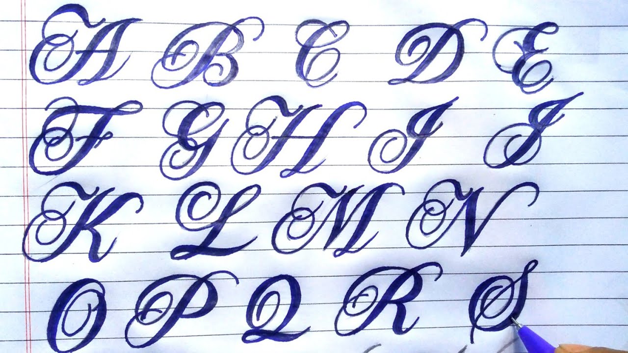 How to write in Cursive-Calligraphy Alphabets a-z |Edwardian font style atoz