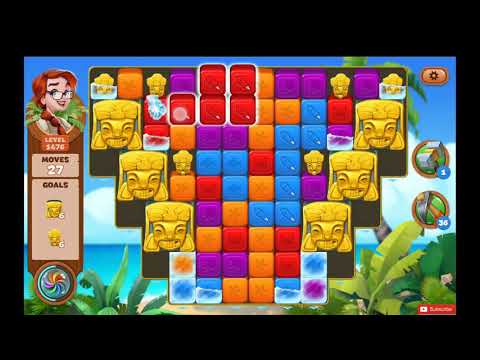 Lost Island Blast Adventure Level 1476 NO BOOSTERS - A S GAMING ✔