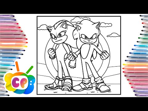 Sonic vs Shadow coloring pages / Sonic the hedgehog coloring / How to draw Sonic