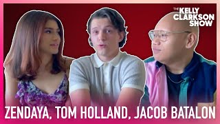 Zendaya, Tom Holland & Jacob Batalon Are Tired Of Lying About 'Spider-Man: No Way Home' video